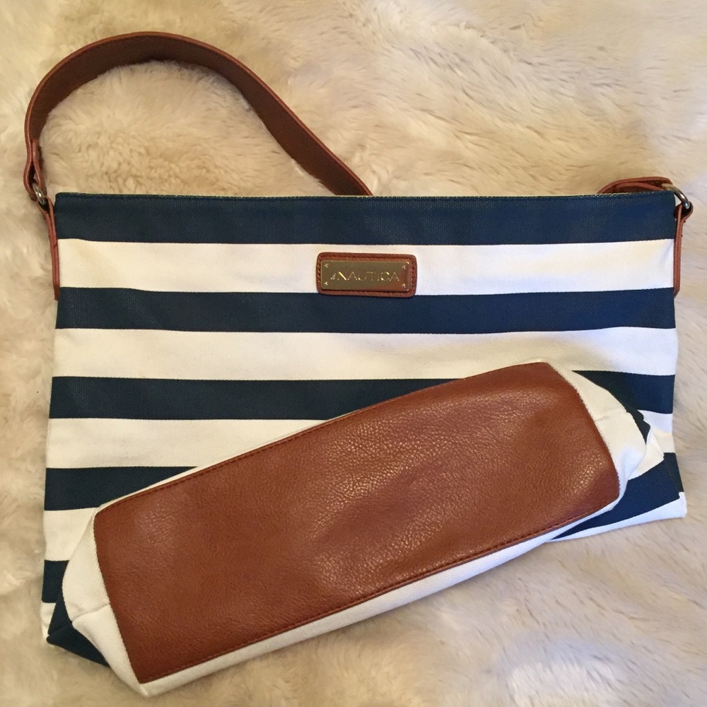Nautical striped canvas purse/tote